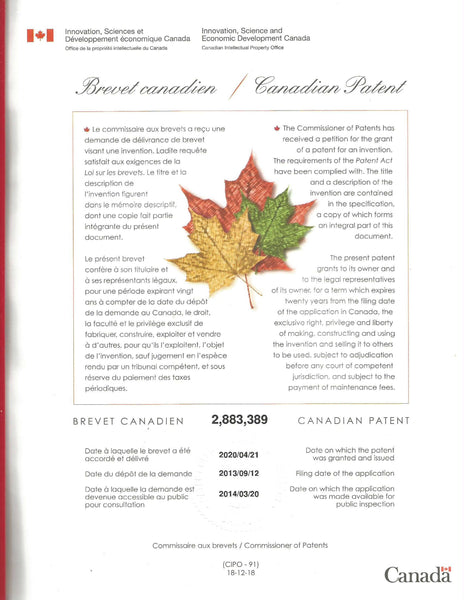 The Miracle Fruit Oil Company Awarded Canadian Patent